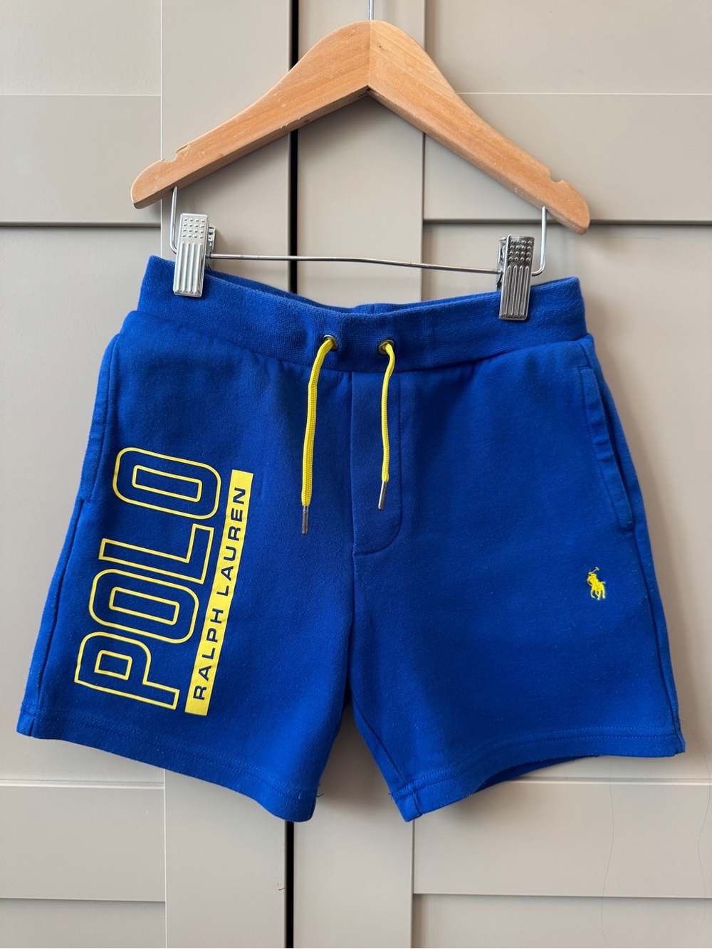 Polo by Ralph Lauren Blue Fleece Shorts with Yellow Accents boys